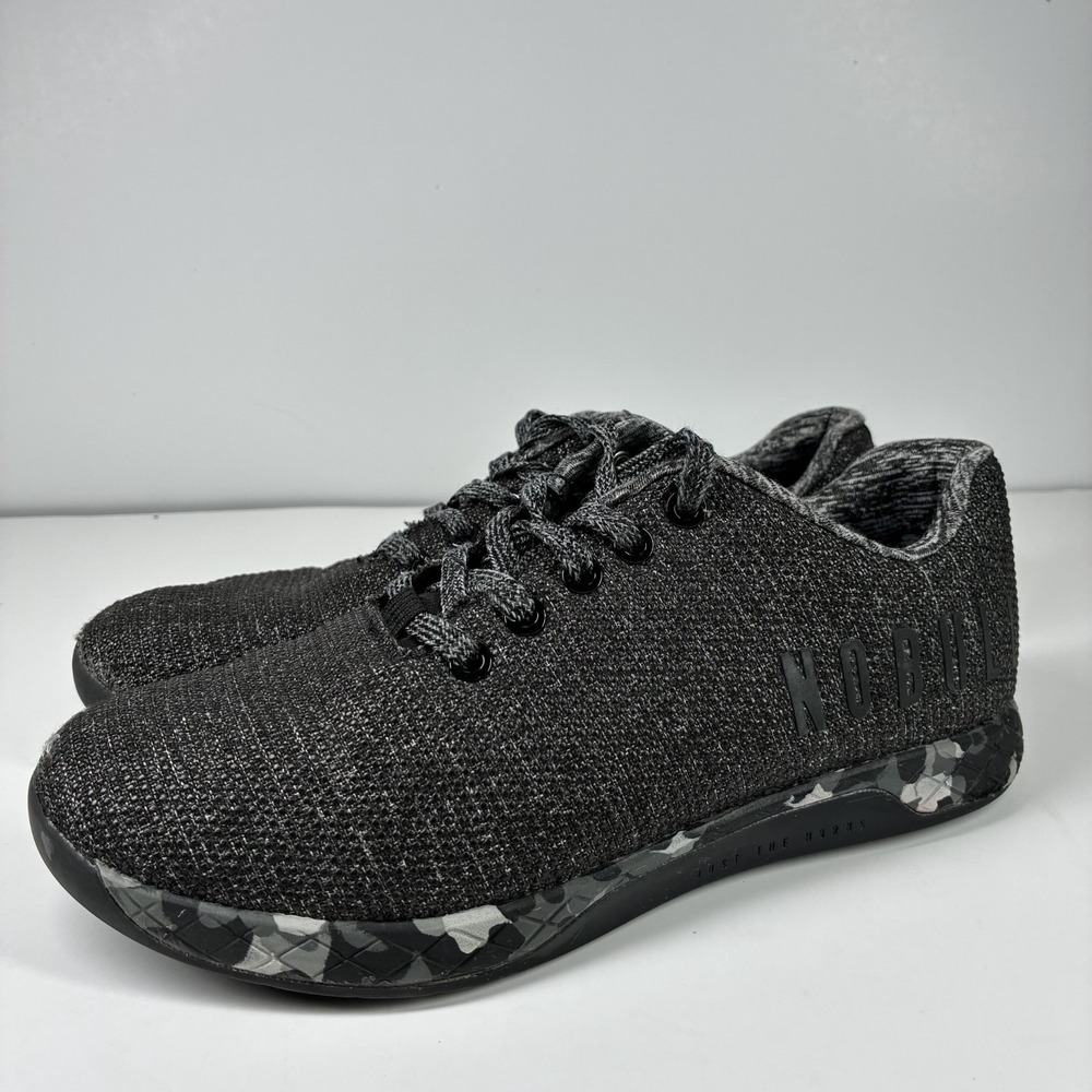 NOBULL Outwork Trainer Men's 6.5 Women's 8 Black Heather Granite CrossFit Shoes